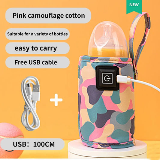 Baby Bottle Warmer 3-Speed Adjustment Baby Bottle Cup Warmer Car Portable USB Bottle Warmer Baby and Children Outdoor Travel