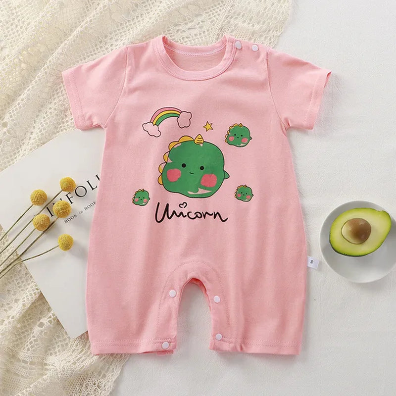 2023 Summer Infant Toddler Bodysuits Baby Boys Girls Cotton One-Pieces Newborn Casual Soft Short Sleeve Romper Jumpsuit Romper