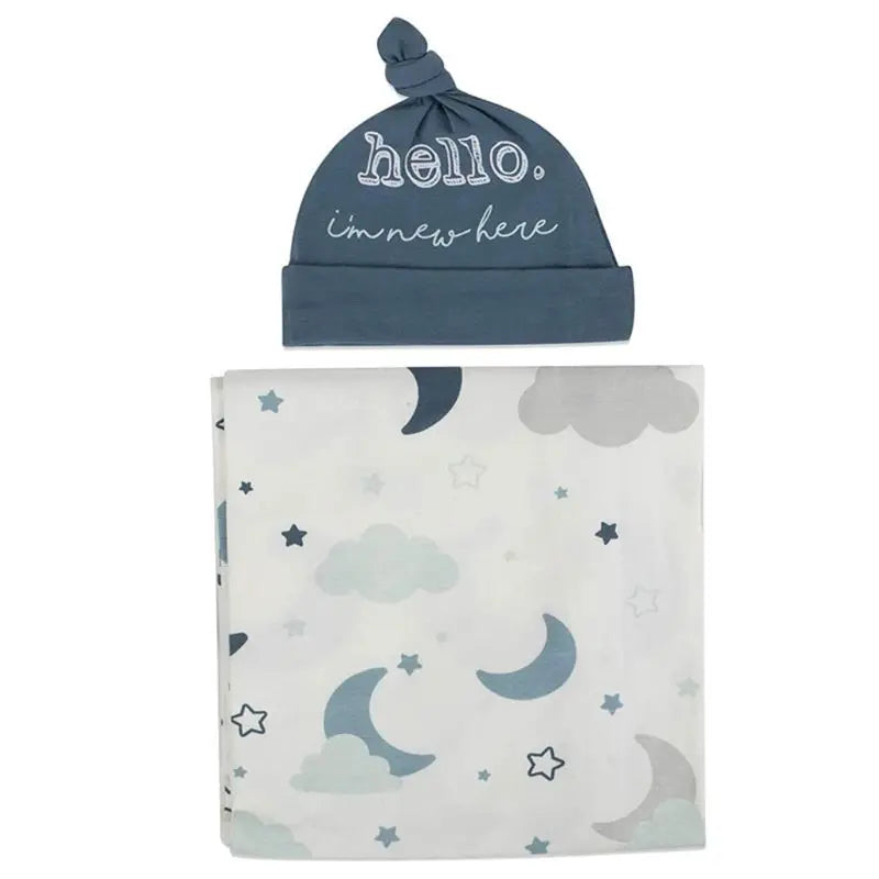 2Pcs/Set Newborn Baby Receiving Blanket Headband/Hat Cotton Sleeping Bag Toddler Infant Swaddle Wrap Towel