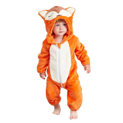 Easter Rabbit Baby Rompers Winter Hooded Flannel Toddler Infant Clothes Overall Bodysuits Jumpsuit Costume for Kids Bebe