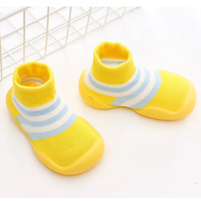 Unisex Baby Shoes First Shoes Baby Walkers Toddler First Walker Baby Girl Kids Soft Rubber Sole Baby Shoe Knit Booties Anti-Slip