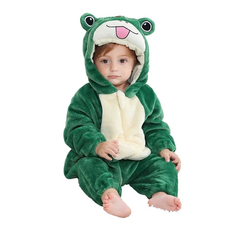 Easter Rabbit Baby Rompers Winter Hooded Flannel Toddler Infant Clothes Overall Bodysuits Jumpsuit Costume for Kids Bebe