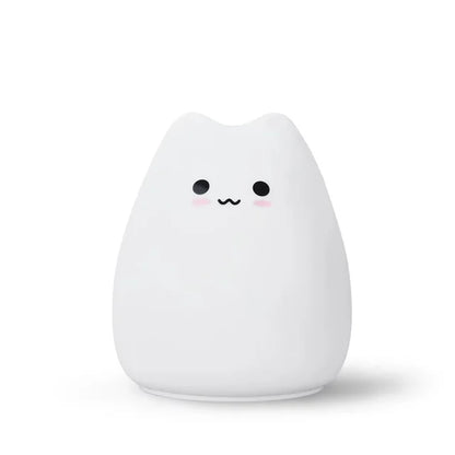 Kawaii Cat Lamp LED Night Light Wireless Touch Sensor Silicone Battery Animal Light Child Holiday Bedroom Desktop Decor