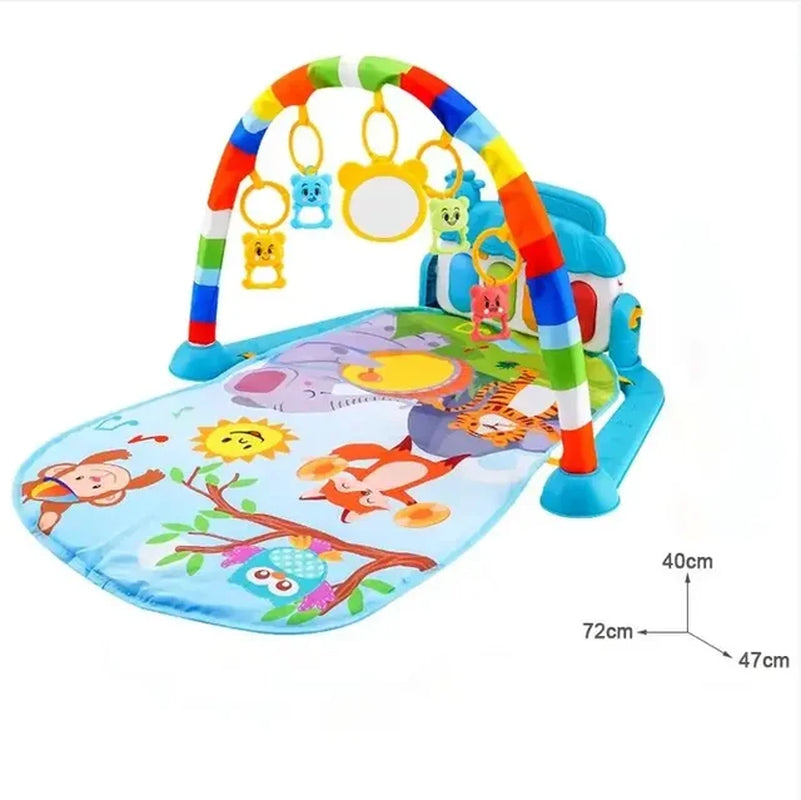 Baby Playmat Gym Crawling Activity Rug Toys for 0-12 Months Gift Infant Play Mat Toddler Music Rack Carpet with Piano Keyboard