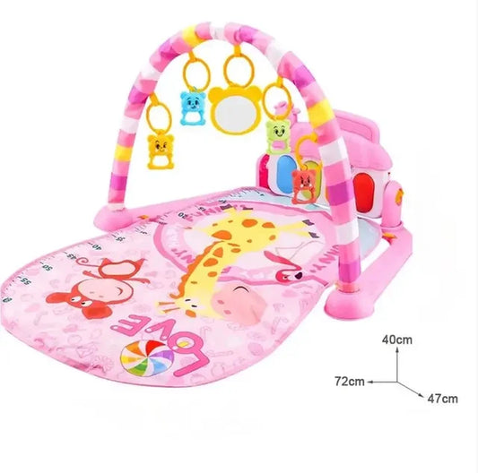 Baby Playmat Gym Crawling Activity Rug Toys for 0-12 Months Gift Infant Play Mat Toddler Music Rack Carpet with Piano Keyboard