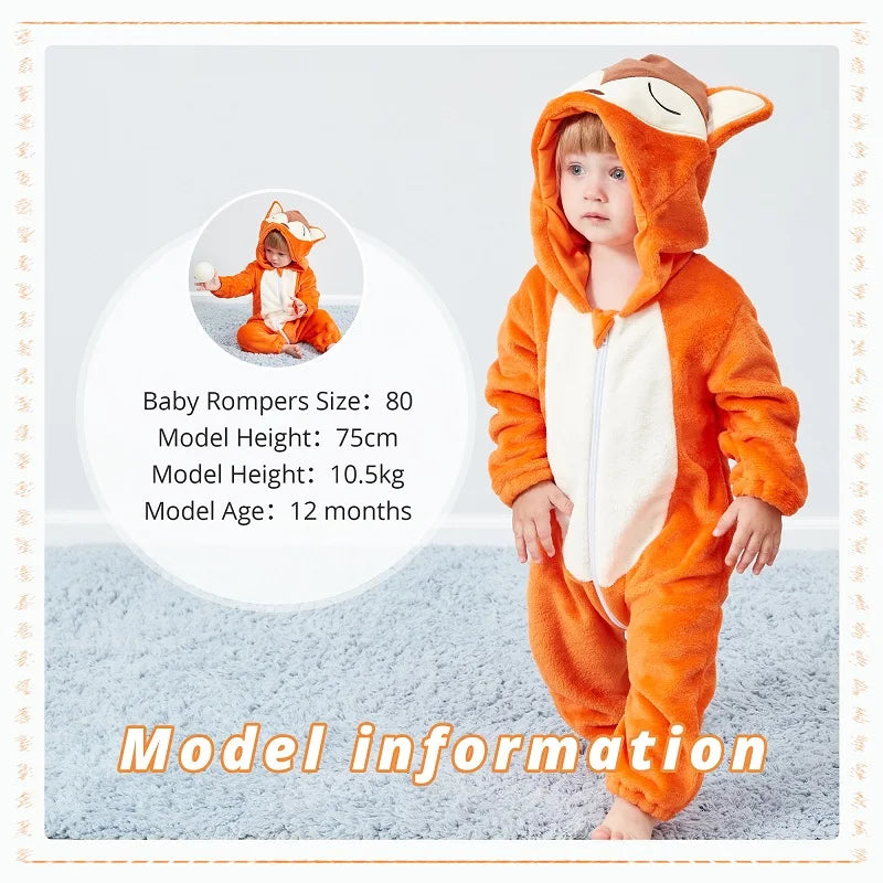 Easter Rabbit Baby Rompers Winter Hooded Flannel Toddler Infant Clothes Overall Bodysuits Jumpsuit Costume for Kids Bebe