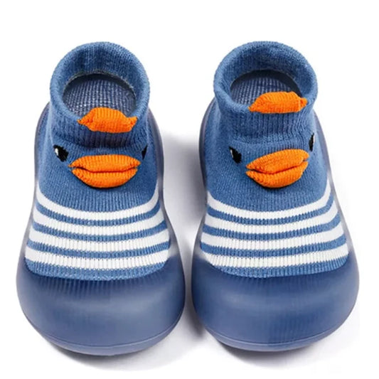 Cartoon Toddler Shoes Animal Pattern Non-Slip Silicone Sole Baby Floor Socks Breathable Casual Cotton Baby Boys Girls Shoes