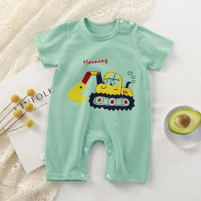 2023 Summer Infant Toddler Bodysuits Baby Boys Girls Cotton One-Pieces Newborn Casual Soft Short Sleeve Romper Jumpsuit Romper