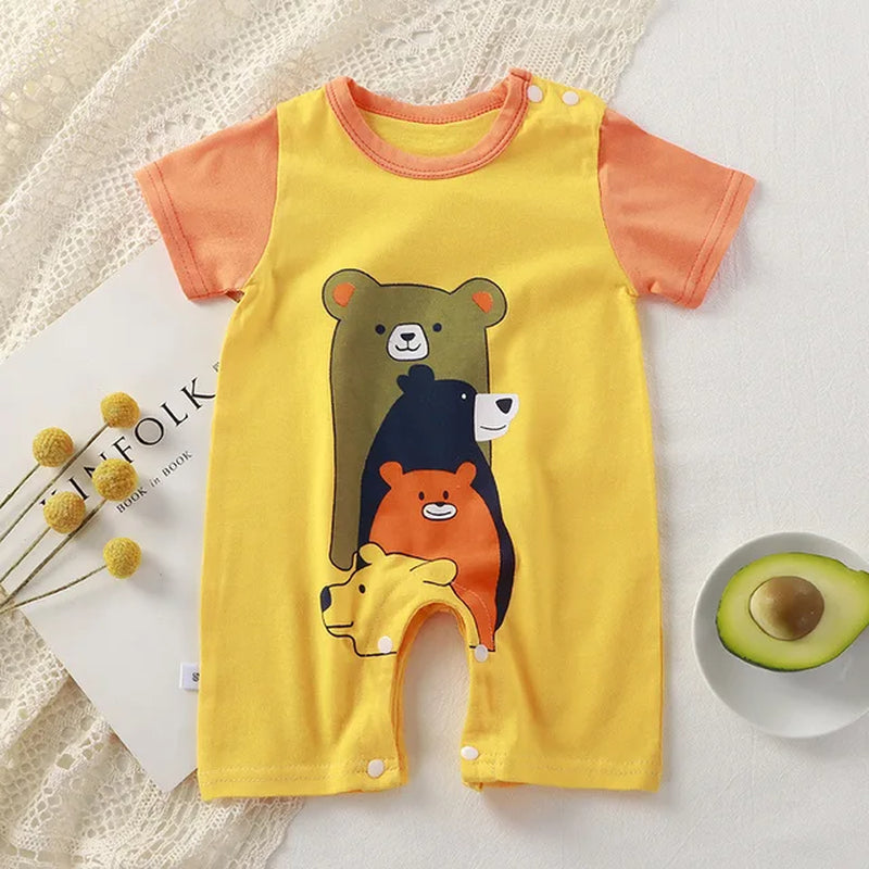 2023 Summer Infant Toddler Bodysuits Baby Boys Girls Cotton One-Pieces Newborn Casual Soft Short Sleeve Romper Jumpsuit Romper