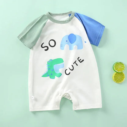 2023 Summer Infant Toddler Bodysuits Baby Boys Girls Cotton One-Pieces Newborn Casual Soft Short Sleeve Romper Jumpsuit Romper