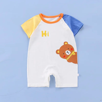 2023 Summer Infant Toddler Bodysuits Baby Boys Girls Cotton One-Pieces Newborn Casual Soft Short Sleeve Romper Jumpsuit Romper