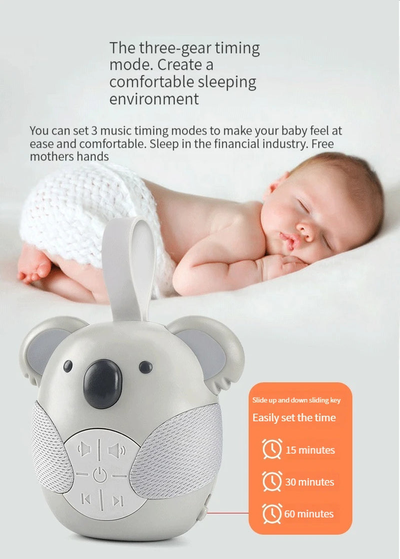 Portable White Noise Machine Baby Soother with 10 Light Music for Toddlers Timed Shutdown Sleep Sound Machine