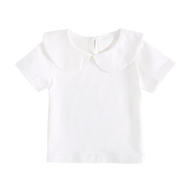 Soft Cotton Baby Girls T-Shirt Cute Infants Tops Clothing White Newborn Toddler Shirts Clothes Casual