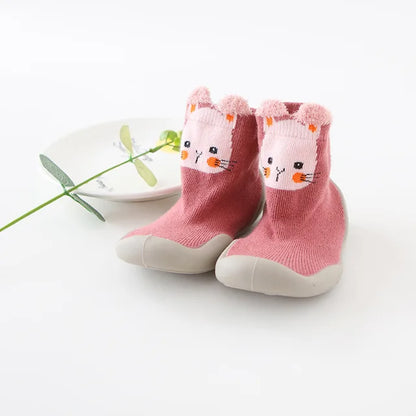 Unisex Baby Shoes First Shoes Baby Walkers Toddler First Walker Baby Girl Kids Soft Rubber Sole Baby Shoe Knit Booties Anti-Slip