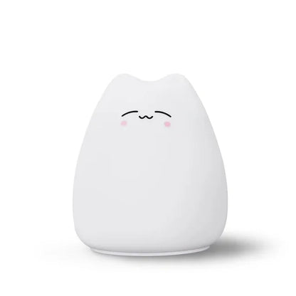 Kawaii Cat Lamp LED Night Light Wireless Touch Sensor Silicone Battery Animal Light Child Holiday Bedroom Desktop Decor