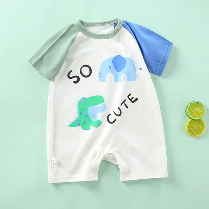 2023 Summer Infant Toddler Bodysuits Baby Boys Girls Cotton One-Pieces Newborn Casual Soft Short Sleeve Romper Jumpsuit Romper