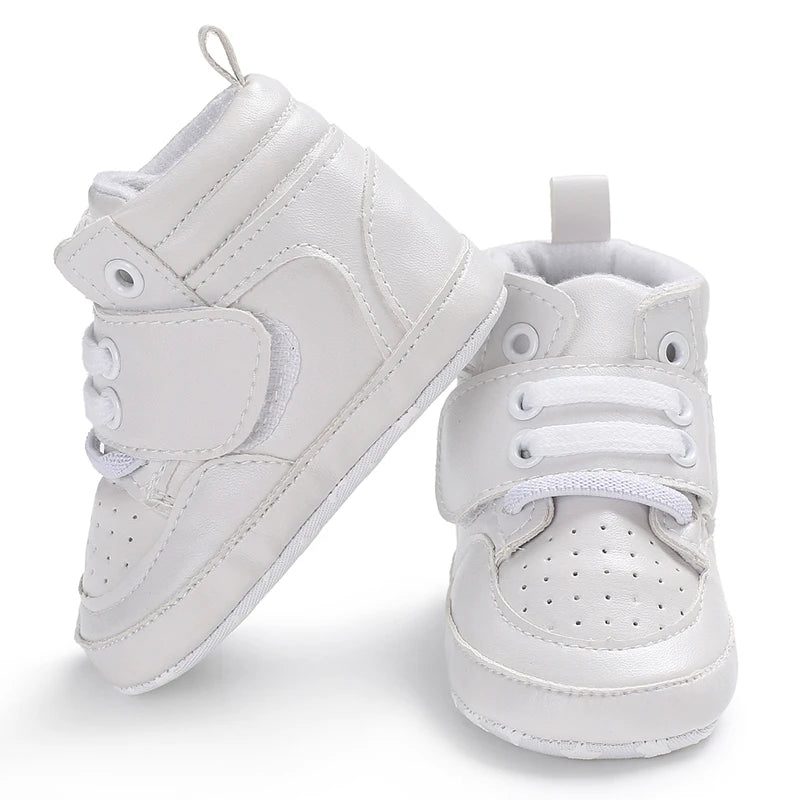 Newborn Boys' Middle Top and High Top Fashion Sneakers Boys' and Girls' Casual Soft Cloth Bottom anti Slip First Walkering Shoes