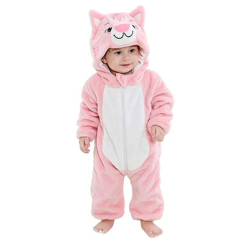 Easter Rabbit Baby Rompers Winter Hooded Flannel Toddler Infant Clothes Overall Bodysuits Jumpsuit Costume for Kids Bebe