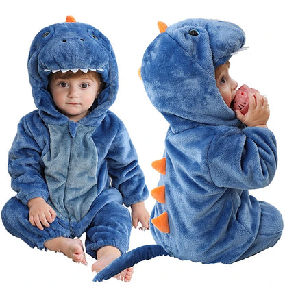 Easter Rabbit Baby Rompers Winter Hooded Flannel Toddler Infant Clothes Overall Bodysuits Jumpsuit Costume for Kids Bebe