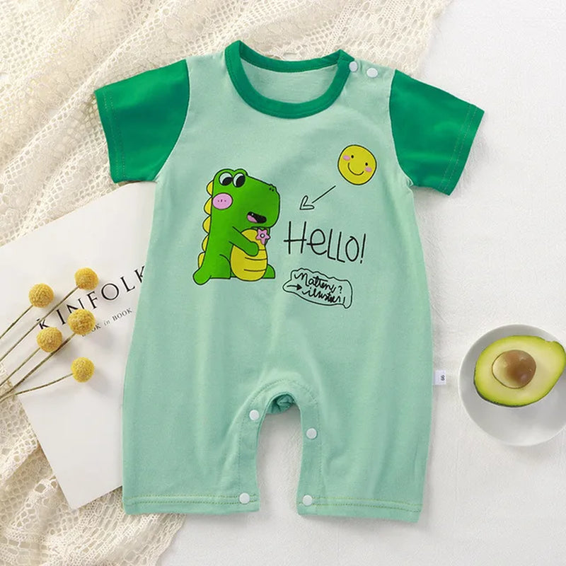 2023 Summer Infant Toddler Bodysuits Baby Boys Girls Cotton One-Pieces Newborn Casual Soft Short Sleeve Romper Jumpsuit Romper