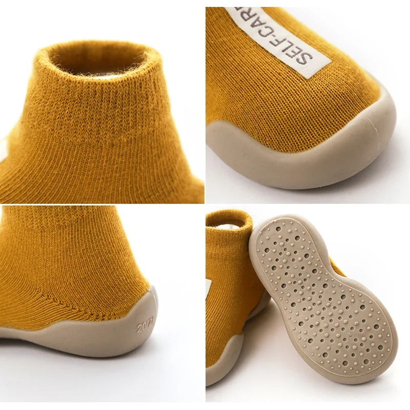 Unisex Baby Shoes First Shoes Baby Walkers Toddler First Walker Baby Girl Kids Soft Rubber Sole Baby Shoe Knit Booties Anti-Slip