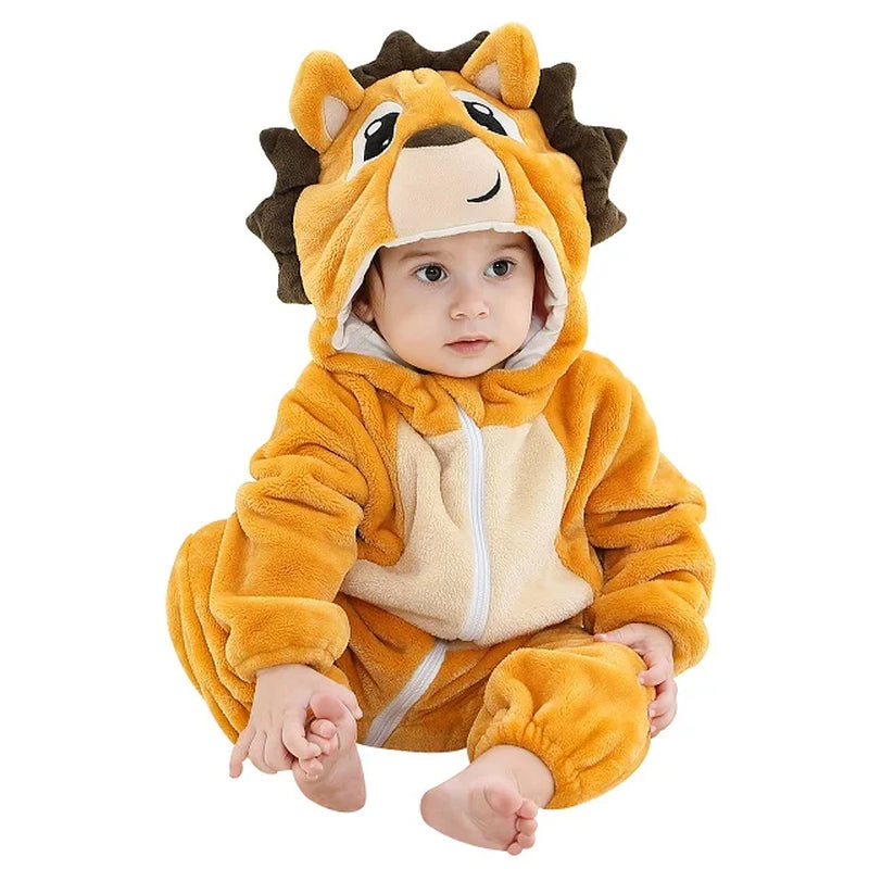 Easter Rabbit Baby Rompers Winter Hooded Flannel Toddler Infant Clothes Overall Bodysuits Jumpsuit Costume for Kids Bebe