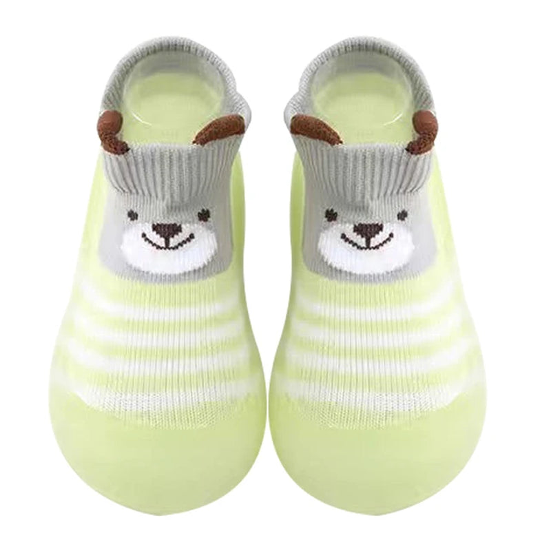 Cartoon Toddler Shoes Animal Pattern Non-Slip Silicone Sole Baby Floor Socks Breathable Casual Cotton Baby Boys Girls Shoes