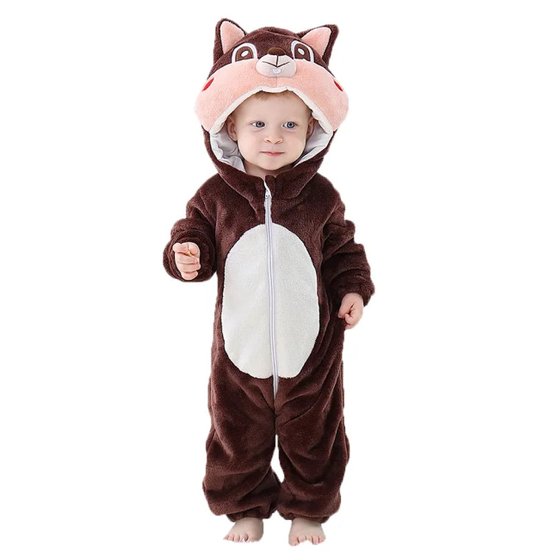 Easter Rabbit Baby Rompers Winter Hooded Flannel Toddler Infant Clothes Overall Bodysuits Jumpsuit Costume for Kids Bebe