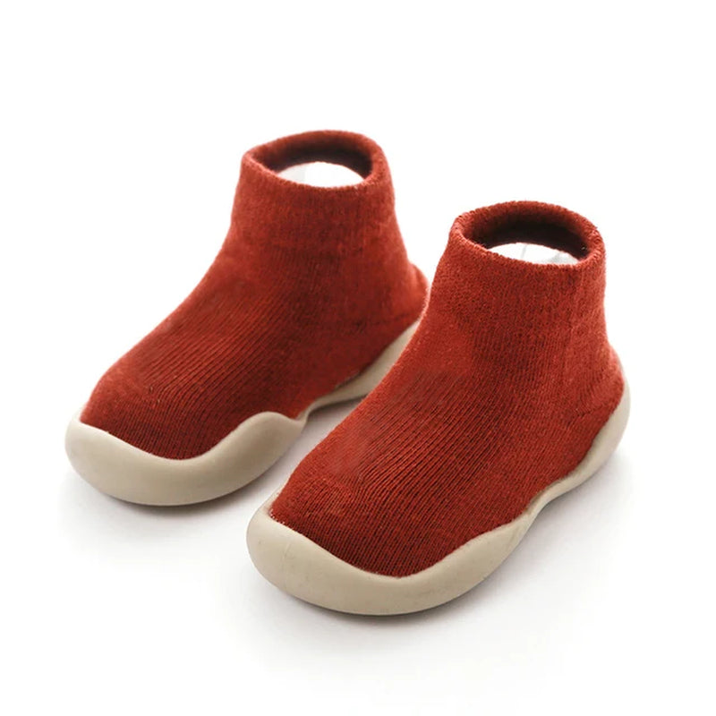 Unisex Baby Shoes First Shoes Baby Walkers Toddler First Walker Baby Girl Kids Soft Rubber Sole Baby Shoe Knit Booties Anti-Slip