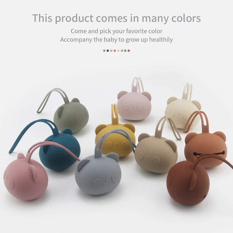 Baby Pacifier Holder BPA Free Food Grade Silicone Infant Portable Soother Container Box Nipple Storage Box