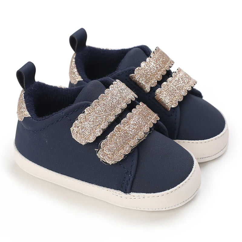 Newborn Boys' Middle Top and High Top Fashion Sneakers Boys' and Girls' Casual Soft Cloth Bottom anti Slip First Walkering Shoes