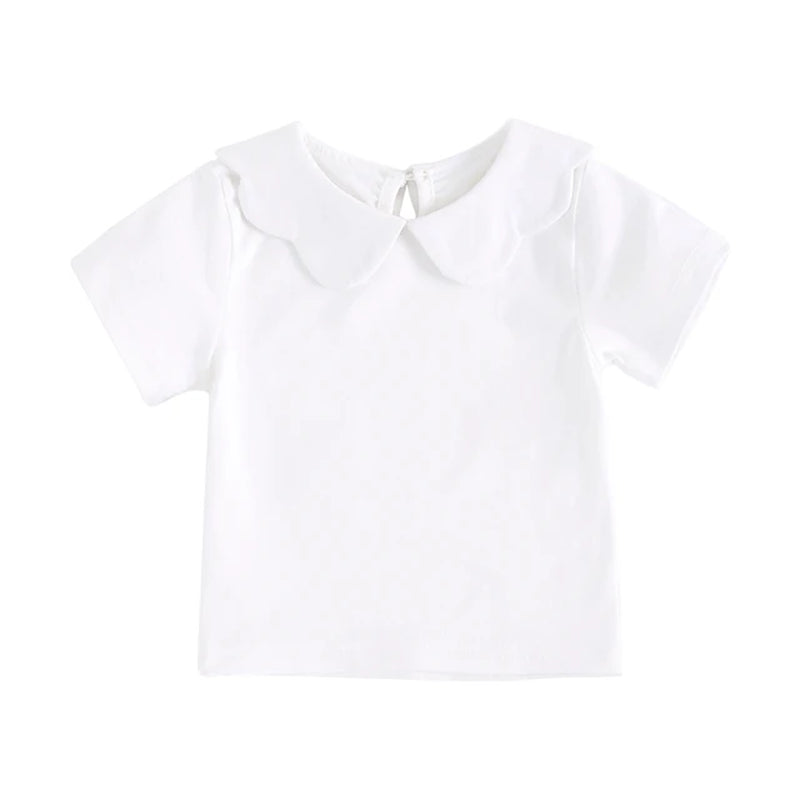 Soft Cotton Baby Girls T-Shirt Cute Infants Tops Clothing White Newborn Toddler Shirts Clothes Casual