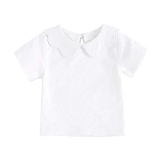 Soft Cotton Baby Girls T-Shirt Cute Infants Tops Clothing White Newborn Toddler Shirts Clothes Casual