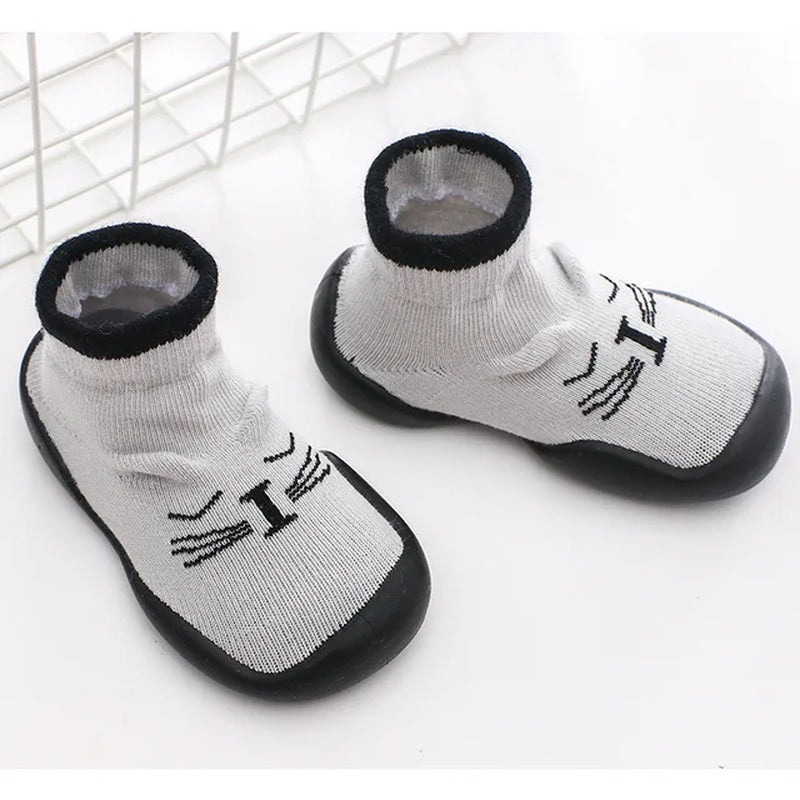 Unisex Baby Shoes First Shoes Baby Walkers Toddler First Walker Baby Girl Kids Soft Rubber Sole Baby Shoe Knit Booties Anti-Slip