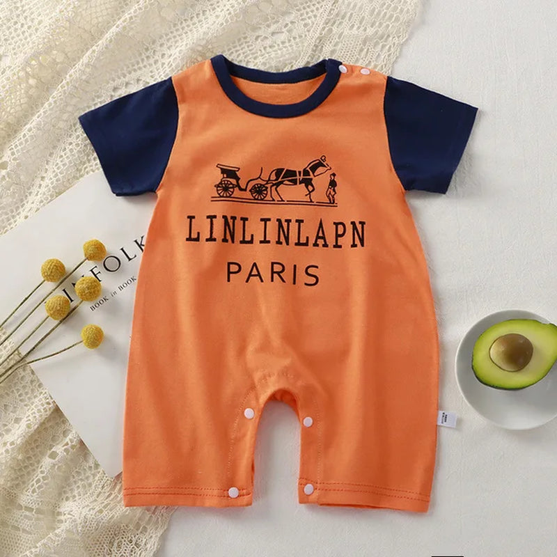 2023 Summer Infant Toddler Bodysuits Baby Boys Girls Cotton One-Pieces Newborn Casual Soft Short Sleeve Romper Jumpsuit Romper