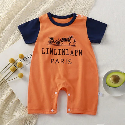 2023 Summer Infant Toddler Bodysuits Baby Boys Girls Cotton One-Pieces Newborn Casual Soft Short Sleeve Romper Jumpsuit Romper