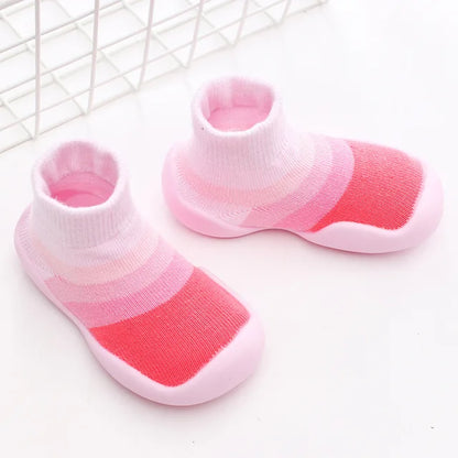 Unisex Baby Shoes First Shoes Baby Walkers Toddler First Walker Baby Girl Kids Soft Rubber Sole Baby Shoe Knit Booties Anti-Slip