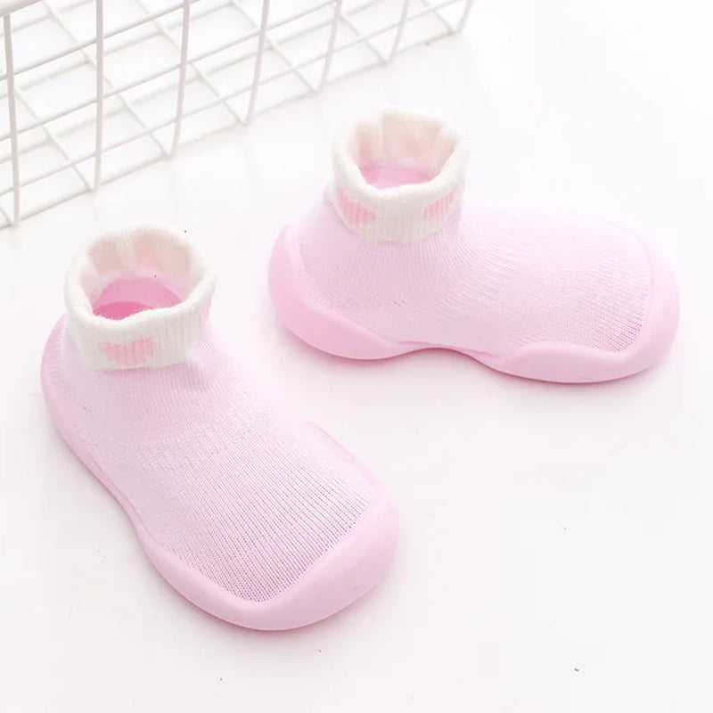 Unisex Baby Shoes First Shoes Baby Walkers Toddler First Walker Baby Girl Kids Soft Rubber Sole Baby Shoe Knit Booties Anti-Slip