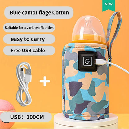 Baby Bottle Warmer 3-Speed Adjustment Baby Bottle Cup Warmer Car Portable USB Bottle Warmer Baby and Children Outdoor Travel